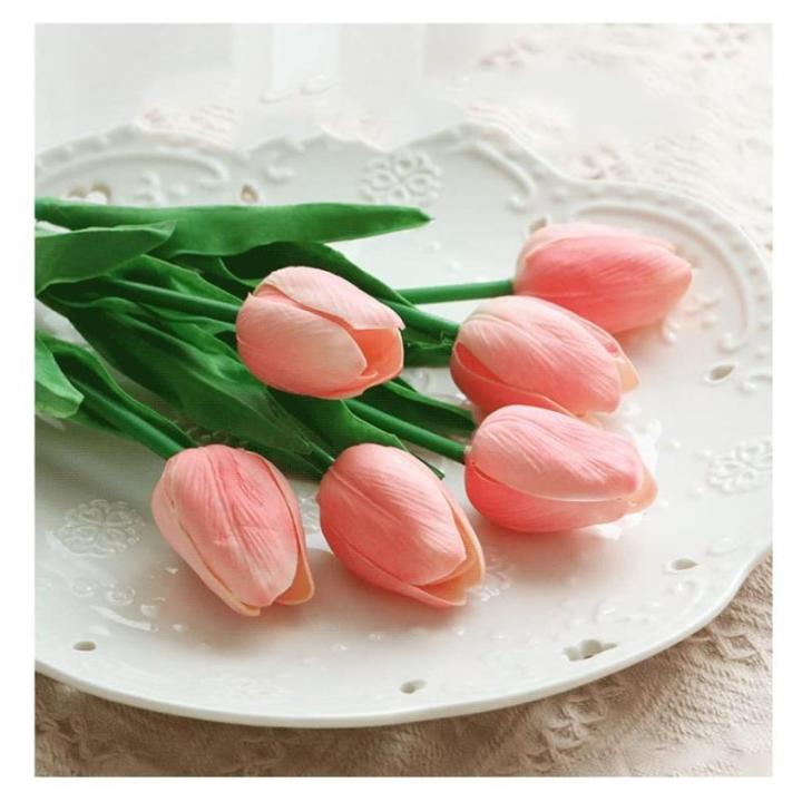 Kunstblumen Künstliche Blumen, Tulpe mit Vase, künstliche Pflanzen, künstliche Pflanzen für Heimdekoration – Seidenblumen-Arrangement für Partys für jeden Anlass