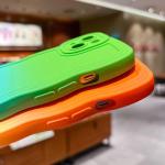 Miagon Gradient esthetische golfhoes voor iPhone XS/X, schattige golven, telefoonhoes voor dames en meisjes, krullend frame, design, siliconen TPU bumper beschermhoes
