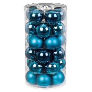 Inge Glazen | Mooie van glas | 30 kegels in blik | kerstboomversiering kerstboomversiering kerstboomballen (Deep Blue | Blue Glans / Mat)