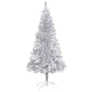 Künstlicher Weihnachtsbaum mit Ständer Christbaum Tannenbaum Kunstbaum Weihnachten Künstlicher Weihnachtsbaum Weihnachtsdeko Silber 240 cm PET