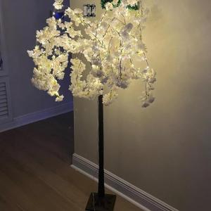 Verlichte kersenbloesemboom, led-kunstboom, 1,2 m, bonsai boomlicht, roze kersenbloesemboom met licht voor binnendecoratie, familieplaats, huwelijksfeest, feestdag, kerstdecoratie,