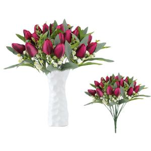 1805 Kunstbloemen, 21 boeketten, kunstbloemen, tulp, boeket, kunstbloemen, decoratie voor bruiloft, huis, feest, festival, bloemstukken