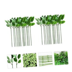 160 STK Rosenstiel künstliche Blumenbündel Blumenstiele aus Papier hojas künstliche blüten Artificial künstliche Rosen Material für künstliche Blumen grüner Blumenstieldrah