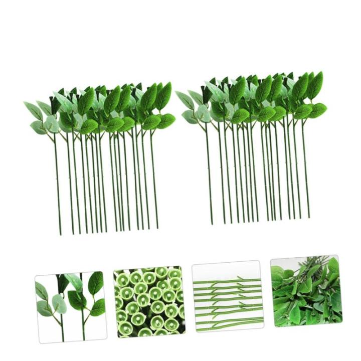 160 STK Rosenstiel künstliche Blumenbündel Blumenstiele aus Papier hojas künstliche blüten Artificial künstliche Rosen Material für künstliche Blumen grüner Blumenstieldrah