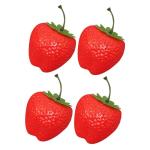 1 Satz Simulation Große Erdbeere Lebensechte Künstliche Fruchtrequisiten Realistisches Obstspielzeug Künstliche Erdbeeren Attrappen Für Desserttische Gefälschte Erdbeeren 4 St