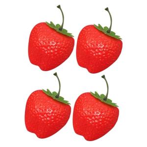 1 Satz Simulation Große Erdbeere Lebensechte Künstliche Fruchtrequisiten Realistisches Obstspielzeug Künstliche Erdbeeren Attrappen Für Desserttische Gefälschte Erdbeeren 4 St
