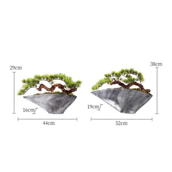 Künstlicher Bonsai-Baum Künstlicher Bonsai-Baum, Kunsttopfpflanze, Tischaufsteller, Kunstbonsai, japanische Kiefer, Bonsai-Kunstpflanzen mit Harzschalen-Pflanzgefäß for Heimdek