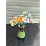 Wandblume aus Keramik, Blumenskulptur aus Keramik, Blumen aus Keramik, Heimdekor, Blumenarrangements aus Keramik, Kunstblumen, dekorative Arrangements (grün)