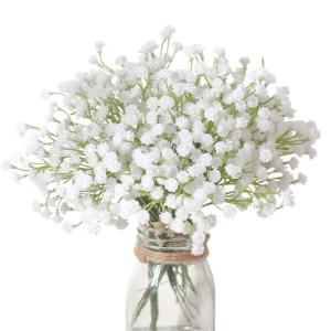 10 STKS 30 Trossen Witte Babys Adem Bloemen Kunstmatige Witte Nep Bloemen Gypsophila Diy Bloemen Boeketten Arrangement Bruiloft Home Decor (VASE NIET Inbegrepen)
