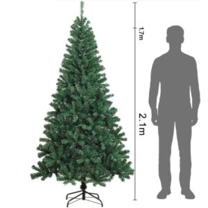 Weihnachtsbaum Künstlicher Weihnachtsbaum, Grüner Weihnachtsbaum Mit Ständer for Drinnen Und Draußen, Urlaubsdekoration Christbaum(2.1m)