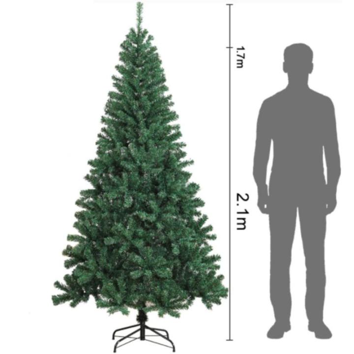 Weihnachtsbaum Künstlicher Weihnachtsbaum, Grüner Weihnachtsbaum Mit Ständer for Drinnen Und Draußen, Urlaubsdekoration Christbaum(2.1m)