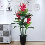 Kunstblumen Künstliche Pflanzen, Kunstpflanzen in schwarzen Kunststofftöpfen, 160 cm/5,24 ft Kunstblumen-Arrangement, Heimdekoration für jeden Anlass
