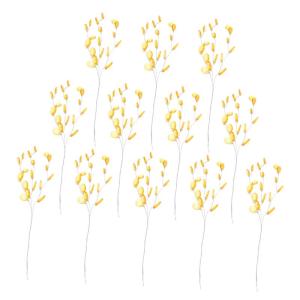 50 Stück Simulierte dreizackige künstliches Blumenmuster Stäbchen mit Blumenperlen hochzeits Dekoration Wedding Decoration Kranz Dekoration selber Machen DIY Krone versorgung