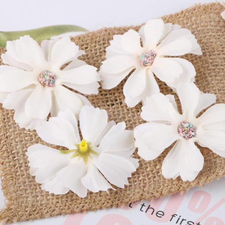 50 stuks kunstmadeliefjes, bloemkelken, , kleurrijke bloemkelken, mini zijden bloemen voor het knutselen, scrapbooking, bruiloften, feesten, woondecoratie - champagne