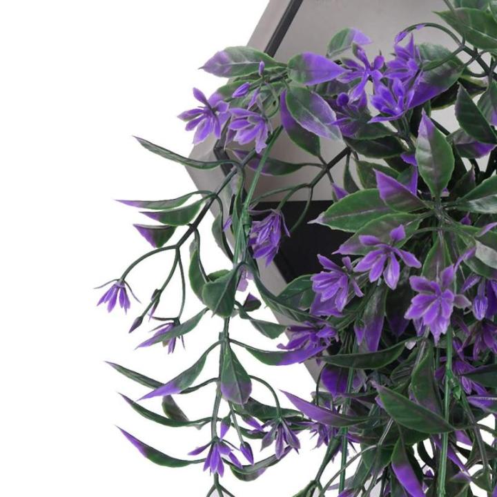 2 PCS Artificial Ivy Vine Artificial Flowers Artificial Hanging Plants Hanging Garland Vine Flower Plastic Plants for Wedding Party Garden Home Hanging Basket Decoration (Purple)