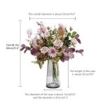 Kunstblumen Künstliche Blumen mit Glasvase, künstliche Pflanzen für den Innenbereich, künstliche Blumenarrangements, Seidenblumen für den Hausgarten, Terrassendekoration für 