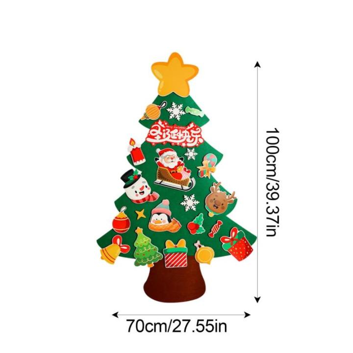 Filz-Weihnachtsbaum für Kinder,Filzbaum für Kinder zum Dekorieren - Weihnachtsbaum handgefertigte Lieferungen abnehmbare Ornamente - Kinder-Weihnachtsbaum, Weihnachtsbaum-Wandauf