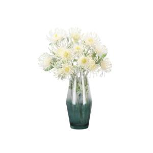 Kunstblumen Künstlicher Nadelkissenstrauß für den Innenbereich – Simulationsblumen aus Kunststoff mit Glasvase für Wohn- und Schlafzimmerdekoration für jeden Anlass