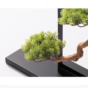 Künstlicher künstlicher Bonsai-Baum, künstlicher einladender Kiefernbaum, abstraktes keramisches, glückverheißendes Pferd, Silikonnadel, Blatt, Metallhalterung, Wohnzimmer, He