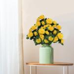 Kunstblumen Deko Künstliche Blumen Blumenstrauss Künstlich Große 33 cm Gardenie Blume Dekoration für Zuhause Tisch Büro Hausgarten Geburtstag Party 0515