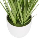 | Decoratief knoopgras | kogelgras | kunstplant met pot | 30 cm hoog (witte bloemen)
