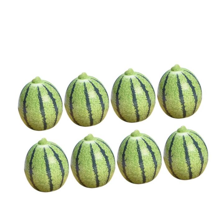 4 Sätze Künstliche Früchte Gefälschte Fruchtwassermelone Spielzeug Thematisiert Essen Kunstobst Kinderknallzeug Miniatur-obstdekorationen Mini-fruchtmodell Harz Green 8 Stück 