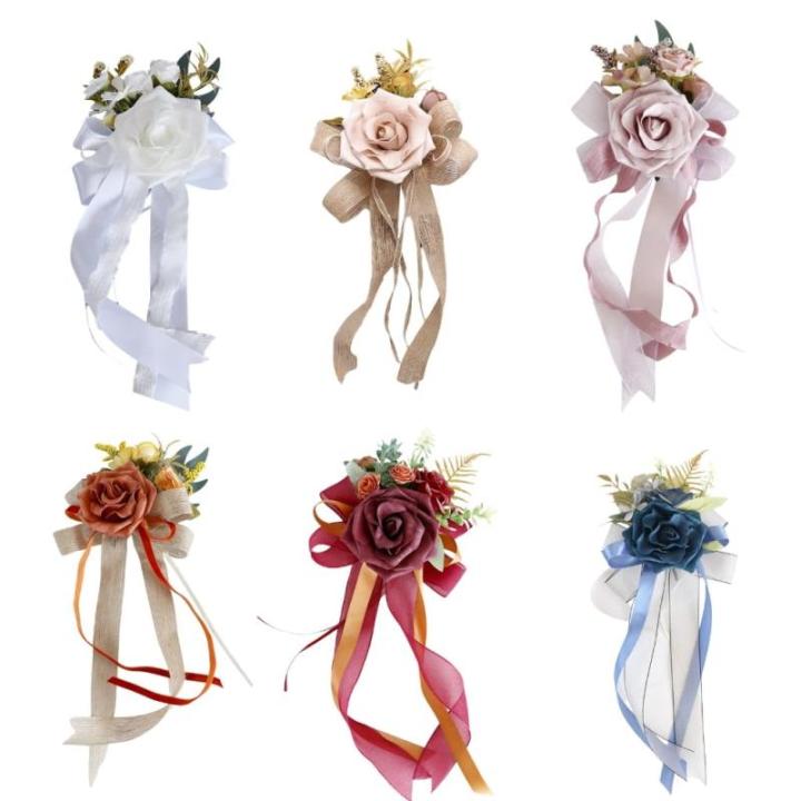 6 Stücke Simulation Blume Form Auto Dekoration für Hochzeit Festivers Party Supplies