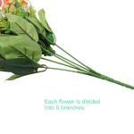 4 stuks kunstrozenbloemen, nepboeket, kunstzijde, bloemplanten, bloemstuk voor doe-het-zelf, binnen, buiten, keukentafel, tuinkantoor, bruiloftsfeestdecor - rood en champagne