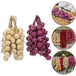 Halloween Ready Set mit 5 künstlichen Knoblauchdekorationen aus stabilem Schaumstoffmaterial für lange Haltbarkeit (weißer Knoblauch)