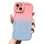 Miagon Gradient esthetische golfhoes voor iPhone XS/X, schattige golven, telefoonhoes voor dames en meisjes, krullend frame, design, siliconen TPU bumper beschermhoes