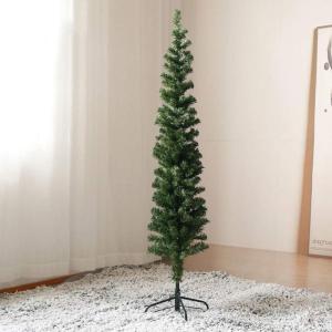 Künstlicher Weihnachtsbaum in Bleistiftform, hochwertiger, mit Scharnier versehener Fichtenzweig, schmaler, Stabiler Metallständer, unbeleuchtet, für Zuhause, Büro, Gesch