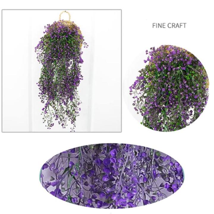 2 stuks hangende mand kunstmatige bloem, kunstmatige bloemen aan de muur, muur gemonteerde kunstmatige bloemen, kunstmatige bloemen buiten, kunstmatige hangplanten voor thuis, tuin