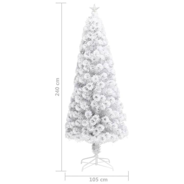 Künstlicher Weihnachtsbaum mit Beleuchtung Weiß 240cm Glasfaser Christbaum Kunstbaum Dekobaum Tannenbaum Weihnachten Künstlicher Weihnachtsbaum für Weihnachtsdeko