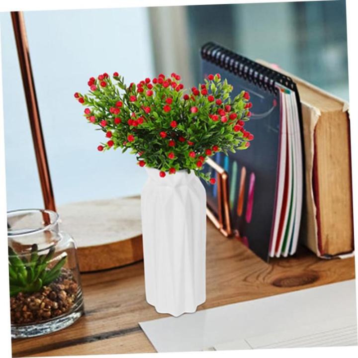 12st Kleine Schleierkraut-Dekoration Künstlicher Blumenstiel Blumenstrauß Dekor Dekorative Künstliche Blumenpflücker Gefälschte Blumen Elegante Kunstblumen Plastik Rot