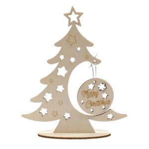 Weihnachtsbaum aus Holz, DIY Weihnachtsbaum mit Weihnachtskugeln, Weihnachtsdekoration für Zuhause, hergestellt in Italien