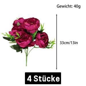 Dekoblumen Künstlich 24 Stücke Künstliche Pfingstrose Blumen Gefälschte Glorious Blumensträuße Fake Flowers für Hochzeitsfest Hochzeitsdekoration 0806