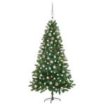 Künstlicher Weihnachtsbaum mit Beleuchtung & Kugeln Christbaum Tannenbaum Kunstbaum Weihnachten Künstlicher Weihnachtsbaum für Weihnachtsdeko180 cm Grün Rosa