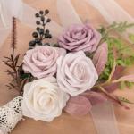 50 stuks rozen, decoratieve bloemen, kunstrozen met stelen, kunstbloemen als echt voor doe-het-zelf bruiloftsfeest, Valentijnsdag, Moederdag, babyshower, woondecoratie, kleurverloo