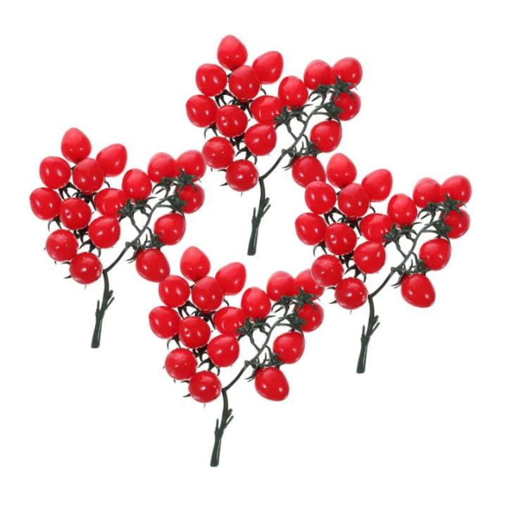 16 STK Simulierte Kirschtomaten Simulationsfrucht Simulation Kirschtomaten Gefälschte Kirschtomaten Schmücken Kirschtomatenmodell Dekorative Kirschtomaten Obst-Requisite Rot PVC