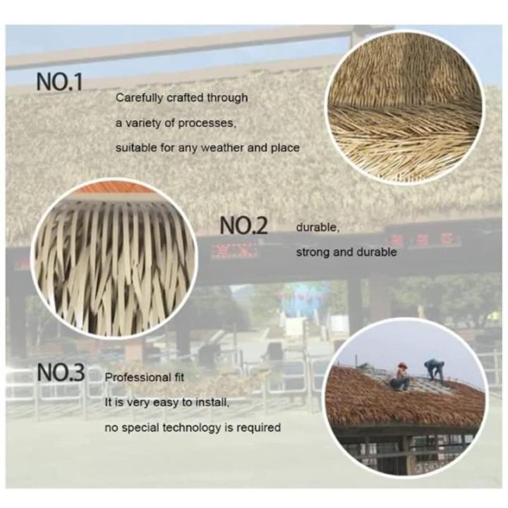 PE Simulatie Thatch Tile Roof Plastic Bont Gras Kunstmatige Straw PVC Fake Thatch Farm Winery Houten House Gazebo voor Hawaiian Feel Bar Zeaside Man Made Thatch,4 stuks (Kleur: Gee
