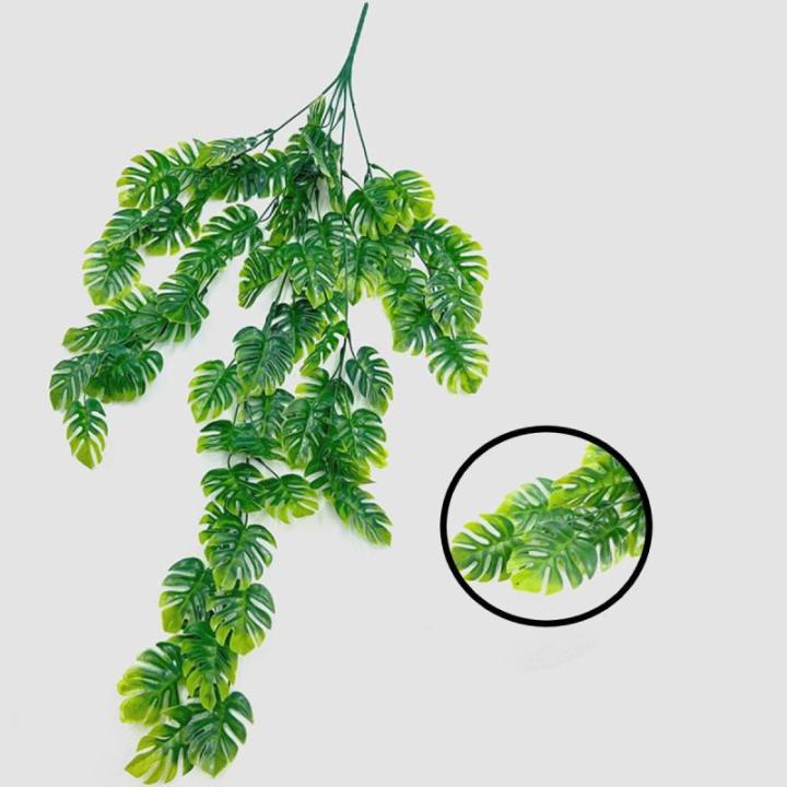 Monstera Kunstplant om op te hangen, 2 stuks, 74 cm, hangende om op te hangen, Monstera, kleine bladeren, hangplanten voor binnen en buiten, decoratie