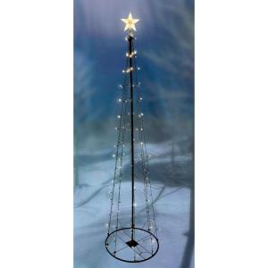XL Weihnachtsdekoration Weihnachtsbeleuchtung LED Metall Weihnachtsbaum mit 8 Funktionen 106 LEDs 180cm warmweiß