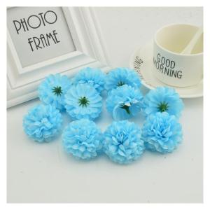 mooie kunstmatige krans bloem panelen 200 stuks goedkope 5 cm zijden chrysant hoofden home bruiloft decoratie muur krans voor de tuin maken deur nep (kleur: blauw)