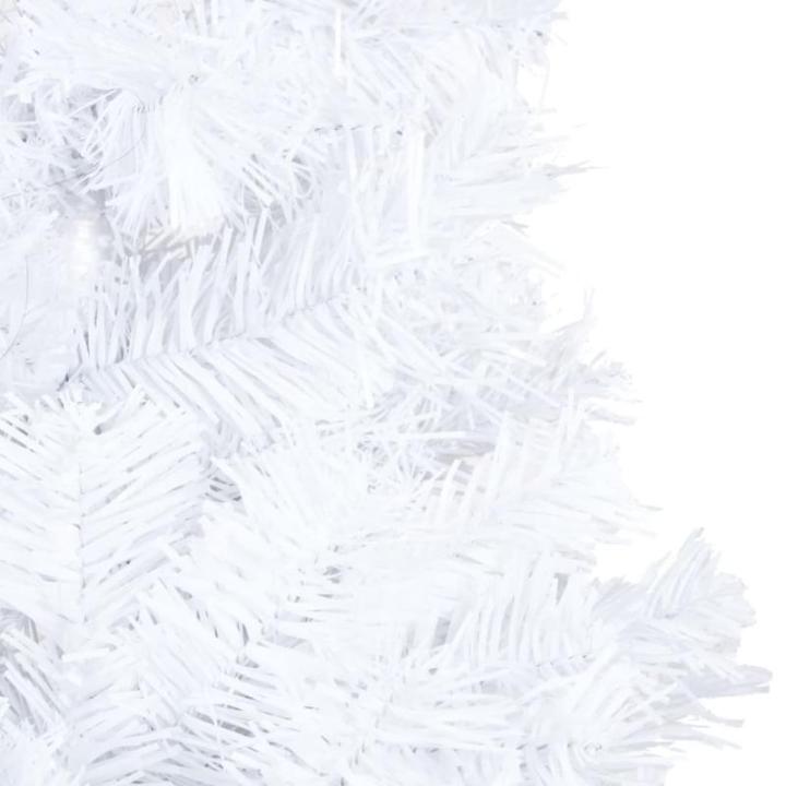Kunstkerstboom met verlichting en ballen, dennenboom, kerstboom, decoratieve boom, kunstboom, kerstdecoratie, kerstdecoratie, kerstsfeer, kerstdecoraties, wit, 150 cm