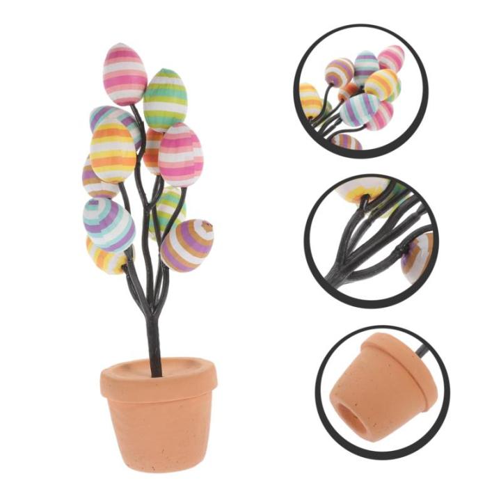 Ceramic Ornaments Osterei, Topfpflanze, Osterei, Bonsai-Statue, Osterdekoration, künstliche Eier, Tischbaum, Desktop, Ostern, Bonsai-Ornament, Mittelstück, Dekoration, Ei, Deskto
