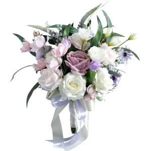 Hochzeitsstrauß for die Braut mit künstlichen Blumen, Champagner-Simulationsblumen, Dekorationszubehör for die Hochzeits- und Verlobungszeremonie, künstlicher Blumenstrauß aus