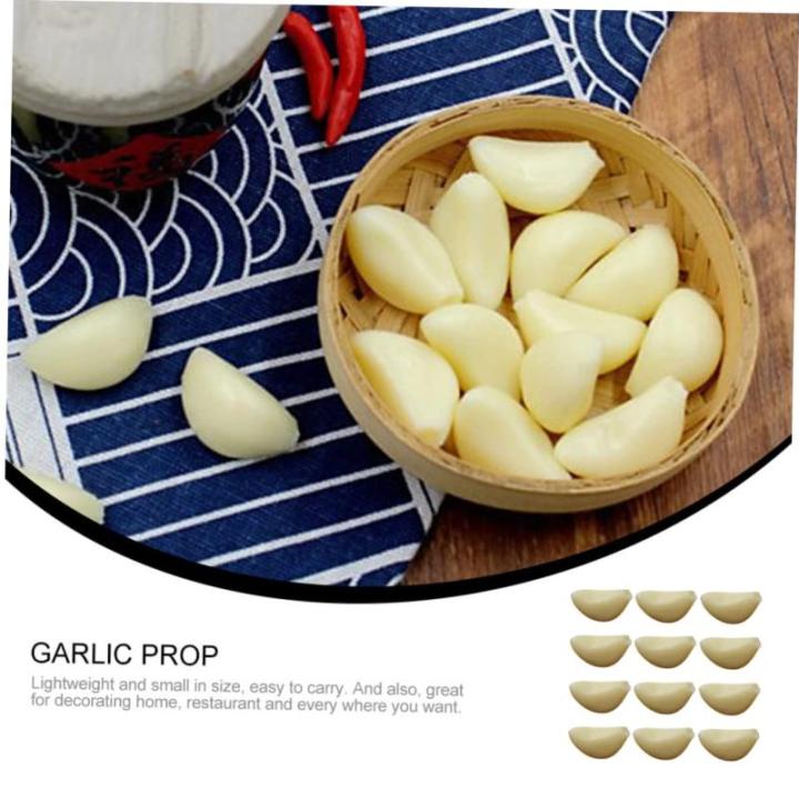2 Sätze Simulierter Knoblauch Gefälschte Knoblauchflocken Gefälschter Knoblauch Küchendekoartikel Simulierte Knoblauchzehen Realistisches Gemüse Knoblauchflocken-dekor 12 Stü