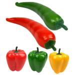 2 Sätze Simulationsmodell Paprika Schaufensterpuppe Maneküre- Set Gemüsemodell Repiclas Gefälschte Essensrequisite Gefälschte Lebensmittelmodellstütze Poly-Drache 5 Stück * 