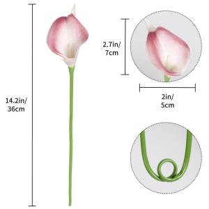 Pinke künstliche Calla-Lilien, 24 Stück, fühlen sich echt an, rosa Calla-Lilien, Kunstblumen, Arrangement für Zuhause, Party, Hochzeit, Blumenstrauß, Tafelaufsätze, Blume, He