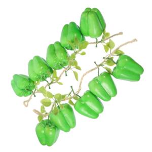 2st Simulation Grüner Pfeffer Falsches Paprikagemüse Pfeffer Hängende Verzierung Künstliche Grüne Girlande Grüne Chillis Lebensmitteldekor Künstliche Paprika Grüngro Schaum
